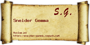 Sneider Gemma névjegykártya